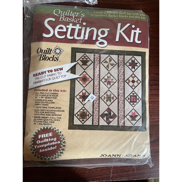 Jo-Ann Fabrics Quilters Basket Quilt Blocks Setting Kit Only. Sealed New Vintage - Picture 1 of 4